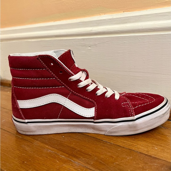 Vans Women’s SK8-HI Towny Port Red Suede Skater Sneakers - Picture 8 of 12